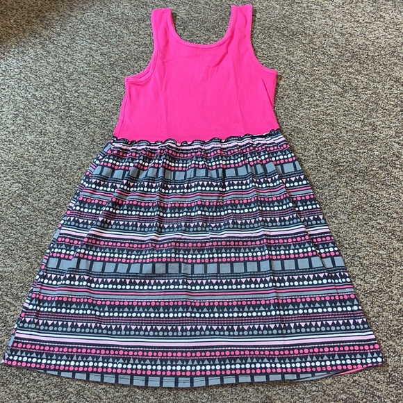 4/$30 Faded Glory Pink and Gray Patterned Sleeveless Girl Dress Size XL (14-16) - Picture 1 of 7